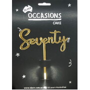 Gold Seventy 2mm Acrylic Birthday Cake Topper