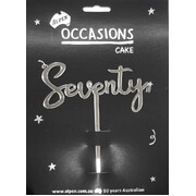 Silver Seventy 2mm Acrylic Birthday Cake Topper