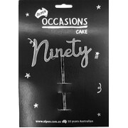 Silver Ninety 2mm Acrylic Birthday Cake Topper