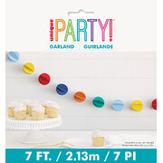 Multi Coloured Circle Paper Garland 2.13m
