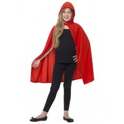 Child Long Red Hooded Cape Pk 1 (Small - Medium, Cape Only)