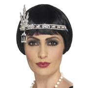Silver 1920s Flapper Jewel Metal Headband