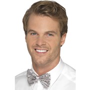 Silver Sequin Bow Tie Pk 1