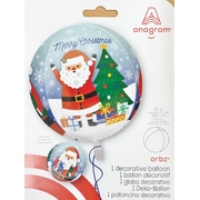 Snowy Christmas Santa Orbz Foil Balloon (38cm)