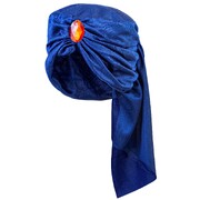 Blue Ali Baba Turban with Red Gem | Arabian Fancy Dress Costume Hat