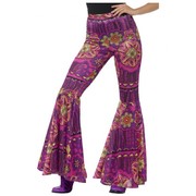 Adult Flared Hippie Costume Trousers (Medium, 12-14)