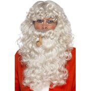 Adult Deluxe Santa Grey Costume Kit (Wig, Beard, Glasses & Pipe)
