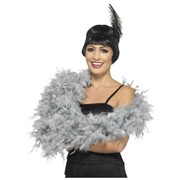 Deluxe Silver/Grey Feather Boa Pk 1 (FEATHER BOA ONLY)
