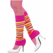 Neon Colours Striped Leg Warmers (1 Pair)