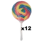 Rainbow Swirl Giant Lollipop (200g) Pk 12