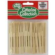 Bamboo Cocktail Party Forks Pk100 
