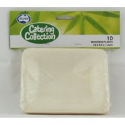 Wooden Rectangle Plates (12cmx9.5cm) Pk 10