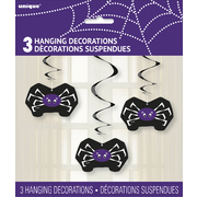 Halloween Spider Hanging Swirl Decorations Pk 3