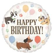 Pawsome Party Dog Happy Birthday Foil Balloon 