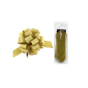 Diamond Gold 8in Pull Bow Decoration Pk 1 