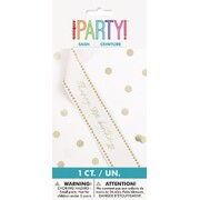 White Paper Gold Stud Happy 50th Birthday Sash - Adult Birthday Party Accessory