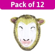 Child Sheep PVC Face Masks Bulk Pack of 12 | Animal Costume Masks