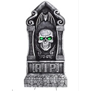 Halloween Tombstone Decoration with Green Light Up Eyes 90cm