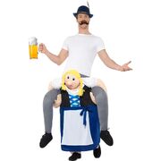 Adult Piggy Back Carry Me Bavarian Beer Maid Costume (One Size)