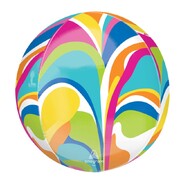 Vibrant Macro Marble Foil Orbz Balloon 38cm