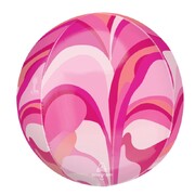 Pink Macro Marble Foil Orbz Balloon 38cm