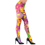 Floral Psychedelic Pantyhose Tights Hippie Festival Stockings Flower Power