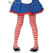 Child Red & White Striped Pantyhose / Tights (XL, 11-13 Years) Pk 1