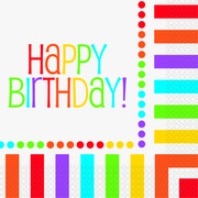 Rainbow Birthday Lunch Napkins 2Ply Pk 16