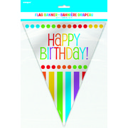 Rainbow Birthday Flag Banner 3.65m Pk 1