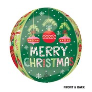 Beary Merry Christmas Orbz Foil Balloon 38x40cm 