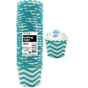 Caribbean Teal Chevron Zig Zag Baking Cups Pk 25