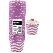Pretty Purple Chevron Zig Zag Baking Cups Pk 25