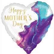 Happy Mothers Day Water Colour Heart Foil Balloon