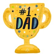 #1 Dad Trophy Foil Supershape Balloon 66x68cm