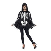 Adult Unisex Skeleton Costume Kit (Poncho & Gloves) 