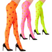 Flower Power Pantyhose Tights Hippie Festival Stockings Adult Assorted Colours 1 Pair