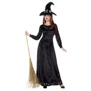Adult Deluxe Witch Craft Costume with Dress & Hat (Large, 16-18)