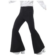 Adult Man Flared Black Disco Trousers Costume (Large) Pk 1