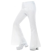 Adult Male Flared White Disco Costume Trousers (Large) Pk 1