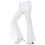 Adult Male Flared White Disco Costume Trousers (Medium) Pk 1