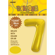 Gold Number 7 Supershape Foil Balloon (34in/86cm) Pk 1