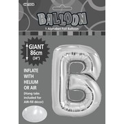 Silver Letter B Foil Supershape Balloon (34in-86cm) Pk 1