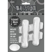 Silver Hashtag # Foil Supershape Balloon (34in-86cm) Pk 1