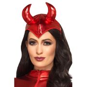Red Fever Devil Headband with Horns (Pk 1)