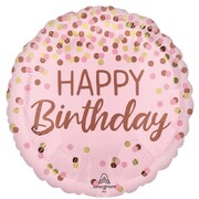 Pretty Pink Happy Birthday Foil Balloon 43cm 