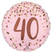 Pretty Pink 40th Birthday Foil Balloon 43cm 