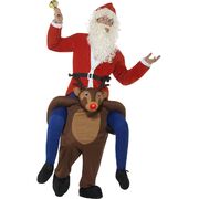 Adult Piggy Back Carry Me Rudolph Reindeer Costume Pk 1