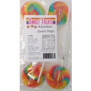 Rainbow Swirl Lollipops (Tutti Frutti) Pk 4
