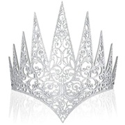 Silver Glitter Evil Queen Crown