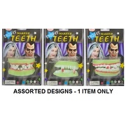 Glow in Dark Monster Teeth Assorted Halloween Vampire Zombie Pk 1